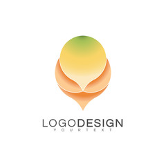 flower gradient logo vector design color full