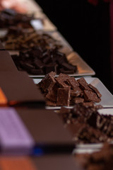 Chocolate, sweets of various shapes and colors. Swiss chocolate.