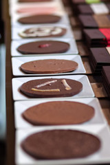 Chocolate, sweets of various shapes and colors. Swiss chocolate.