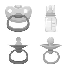 Isolated object of soother and newborn icon. Collection of soother and pacifier stock symbol for web.
