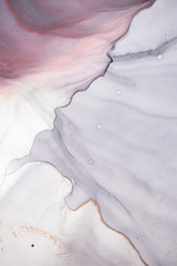 Alcohol ink sea texture. Contemporary art. Abstract art background. Multicolored bright texture. Fragment of artwork. Modern art. Inspired by the sky, as well as steam and smoke. Trendy wallpaper.