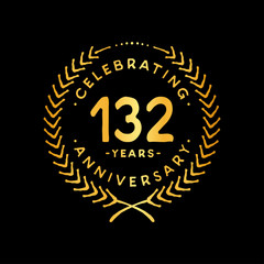 132 years design template. 132nd vector and illustration.