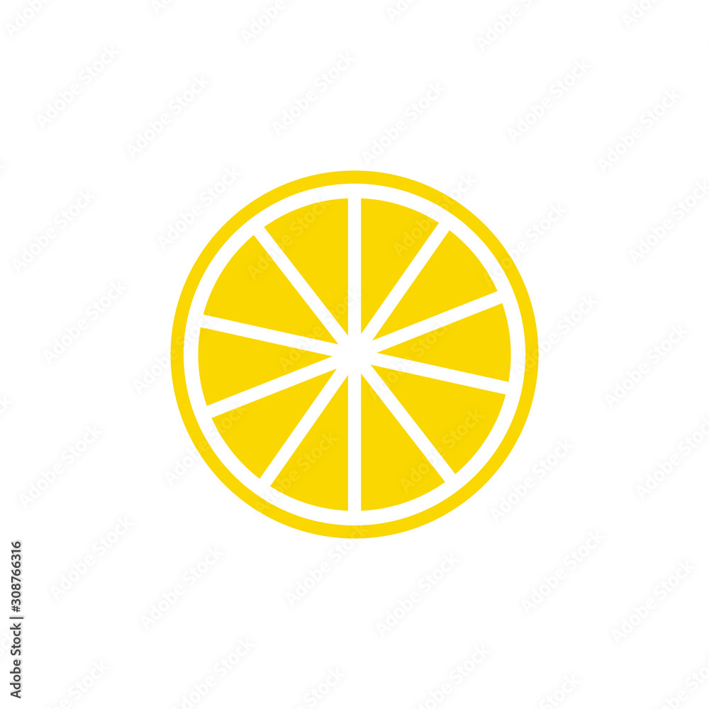 Poster Fresh lemon fruits icon template color editable. lemon fruits symbol vector sign isolated on white background. Simple logo vector illustration for graphic and web design.