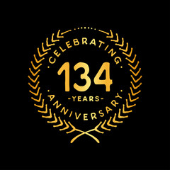134 years design template. 134th vector and illustration.