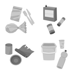 Vector design of waste and garbage icon. Set of waste and separation stock vector illustration.