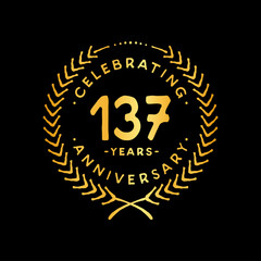 137 years design template. 137th vector and illustration.