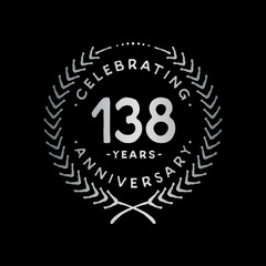 138 years design template. 138th vector and illustration.