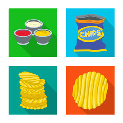 Isolated object of popcorn and roast logo. Set of popcorn and farm stock vector illustration.