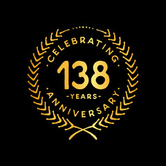 Fototapeta premium 138 years design template. 138th vector and illustration.