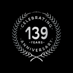 Fototapeta premium 139 years design template. 139th vector and illustration.