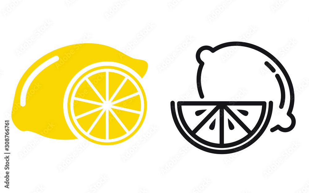 Poster fresh lemon fruits icon template color editable. lemon fruits symbol vector sign isolated on white b