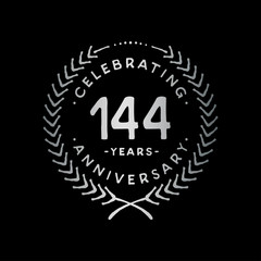 144 years design template. 144th vector and illustration.