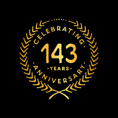 Fototapeta premium 143 years design template. 143rd vector and illustration.