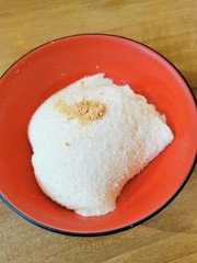 rice pudding with cinnamon and sugar