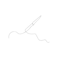 Continuous one line drawing kitchen knife. Vector illustration.