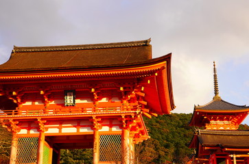 日本の古都　京都の清水寺の秋