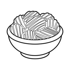 Vector illustration of bowl and chip logo. Graphic of bowl and potato vector icon for stock.