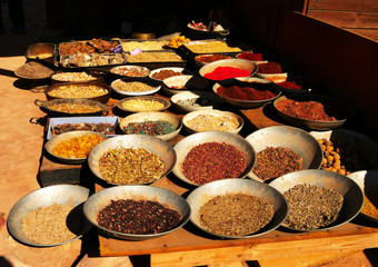 spices on a market in Jordan