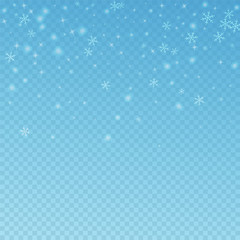Sparse glowing snow Christmas background. Subtle f