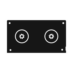 Vector illustration of videotape and reel symbol. Web element of videotape and videocassette stock symbol for web.