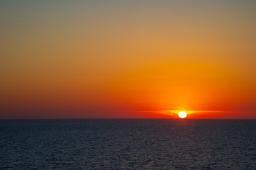 Sunset at sea, seen from a cruise.