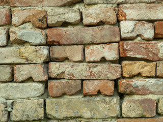 Closeup texture old brick walls