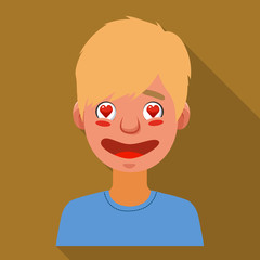 Vector design of guy and emotion logo. Collection of guy and love stock symbol for web.