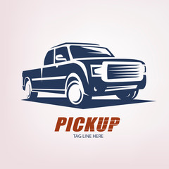 pickup car stylized vector symbol, logo or emblem template © lapencia