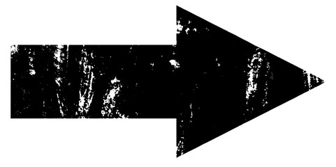 Arrow in grunge style with black on a white background