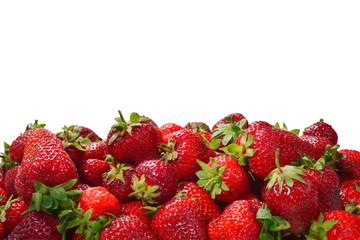 Strawberry. Fresh berries macro. Fruit background. Top view.