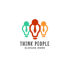 Think People Logo Icon, Lightbulb and an employee on the top part