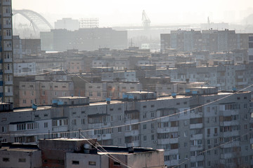 Fototapeta premium urban panel houses in the sun