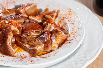 plate of pork ear on the table