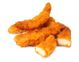 Chicken nuggets isolated on white background. fast food