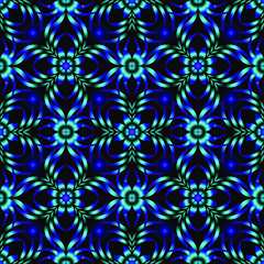 Seamless endless repeating multicolored bright ornament of different colors