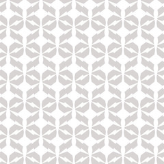 Vector seamless geometric pattern. Subtle abstract texture with edgy shapes, grid, lattice, net. Simple modern white and grey repeat background. Design for decor, wallpapers, prints, wrapping, textile