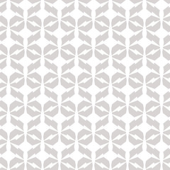 Vector seamless geometric pattern. Subtle abstract texture with edgy shapes, grid, lattice, net. Simple modern white and grey repeat background. Design for decor, wallpapers, prints, wrapping, textile