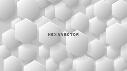 hexagon abstract vector background. The concept of 3d futuristic technology. Vector Illustration For Wallpaper, Banners, Backgrounds, Cards, Landing Pages, etc.