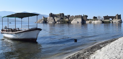 Pensive landscape.Hercules . Latmos. Lake Bafa.Turkey	