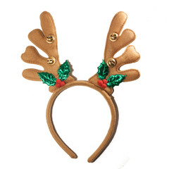 Christmas reindeer antlers. New year deer headband isolated on white - 308775717