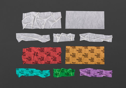 White Strip Adhesive Duct Tape Mockup
