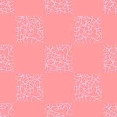 Hand drawn abstract seamless texture on a red pastel background. EPS 10 vector