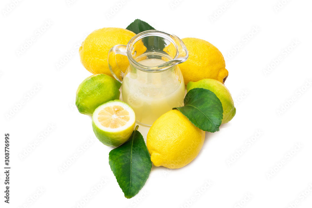 Poster natural lemons and lemonade isolated - Posters