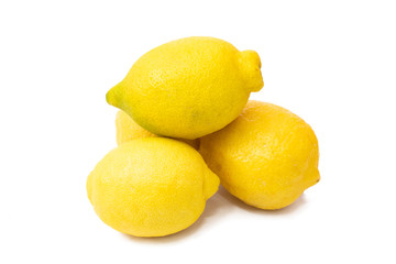 natural lemons on white background, fruit