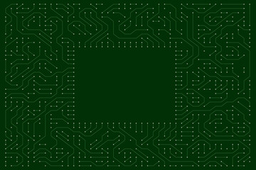 Blue futuristic circuit board, electronic motherboard wide detailed background