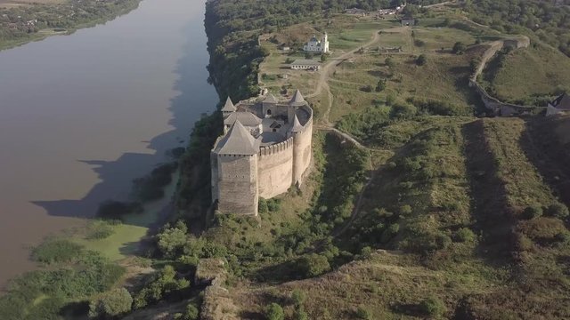 Medieval fortress in Khotyn town West Ukraine. The castle is the seventh Wonder of Ukraine