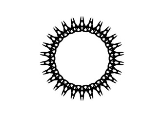 New ink Abstract circle pattern mandala flower floral petal stack. zentangl spirograph modern circular pattern geometric tribal lace motif black white. single art mehendi. Digital textile frame stamp