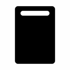 Cutting board dark silhouette isolated on white background