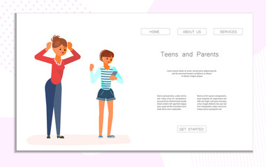 Mother scolds daughter teeneger