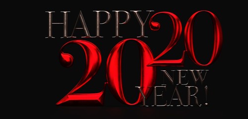 2020 New Year isolated on Background. 3d Illustration
